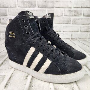 Adidas Basket Profi Hi Women's Sz 9 Black Hidden Wedge Heel Sneaker Shoe G95650